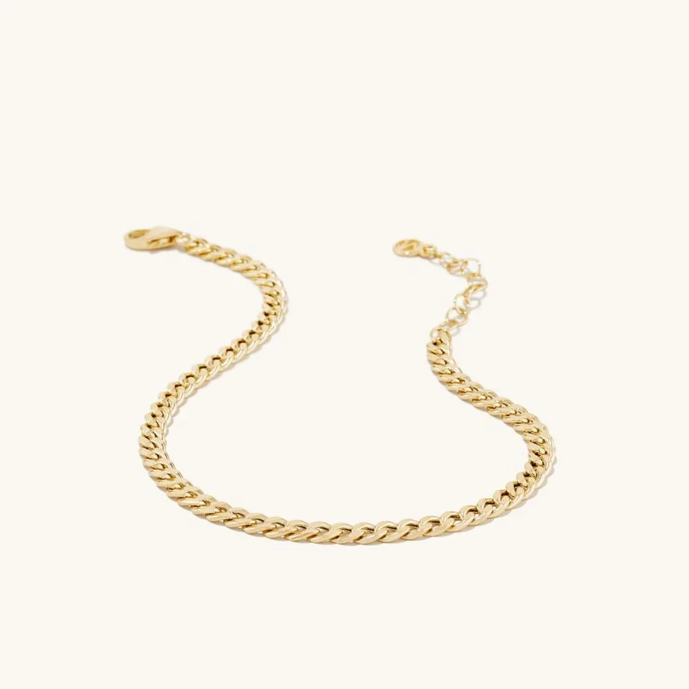Mejuri 14k Yellow Gold Curb Bracelet Chain Curb